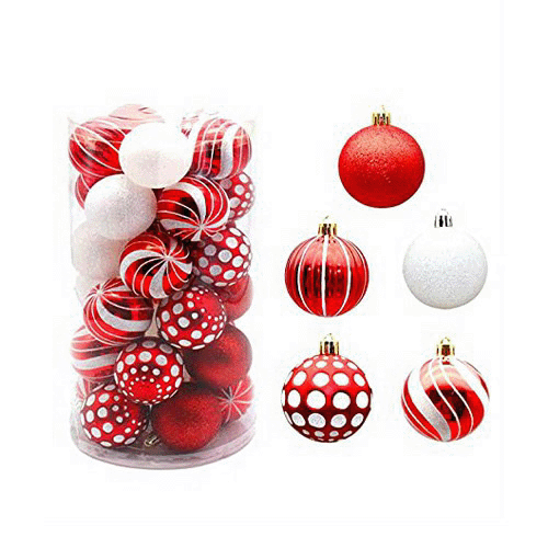 Christmas Ball 6cm Red & White